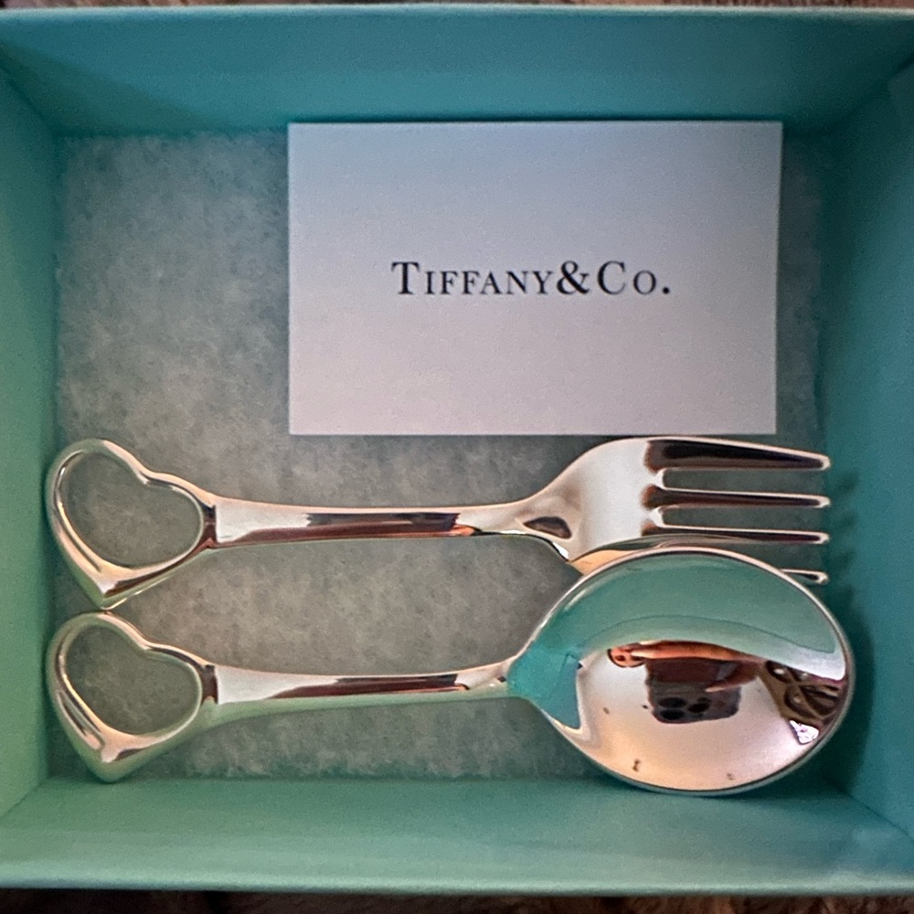 Tiffany & Co. Elsa Peretti® Open Heart Fork and Spoon Baby Set